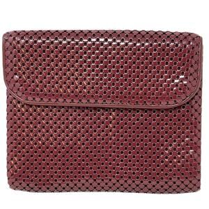 Vintage Whiting & Davis Burgundy Metal Mesh Evening Clutch‎